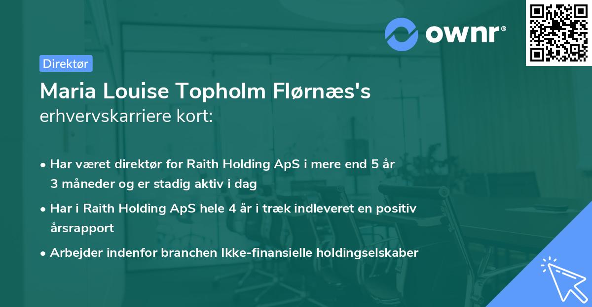 Maria Louise Topholm Flørnæs's erhvervskarriere kort