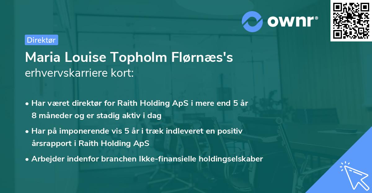 Maria Louise Topholm Flørnæs's erhvervskarriere kort