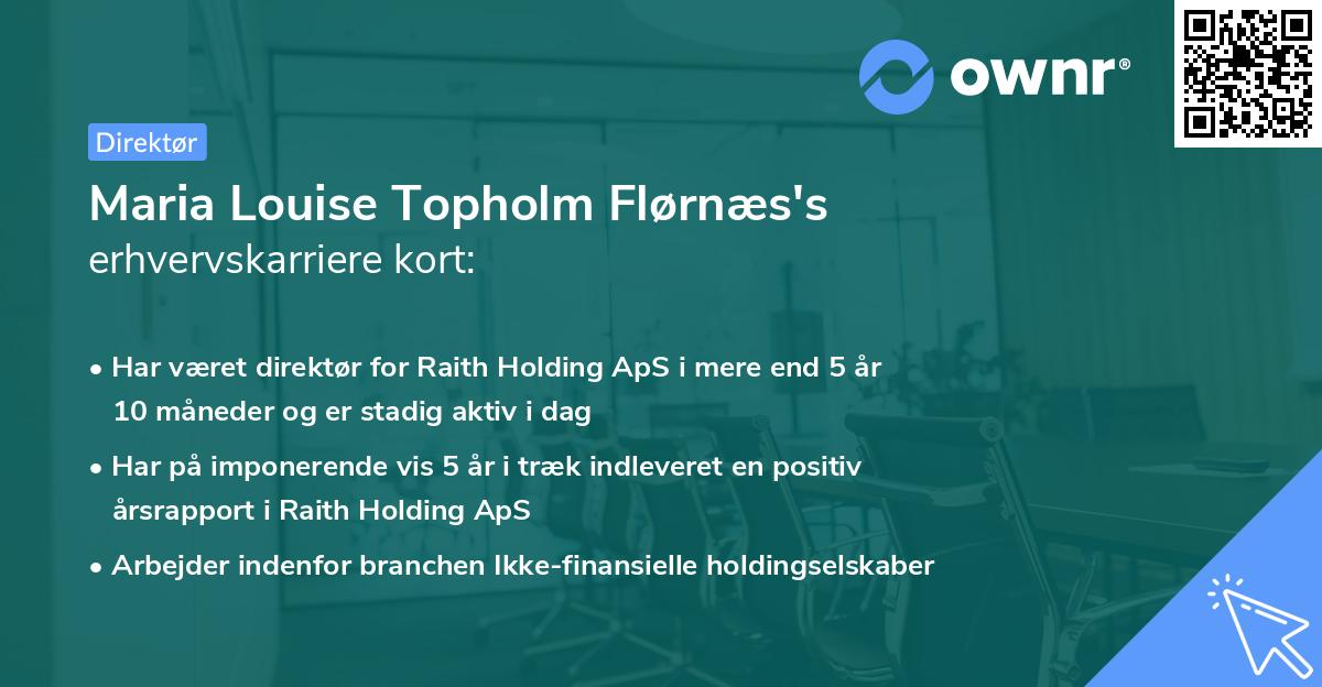 Maria Louise Topholm Flørnæs's erhvervskarriere kort