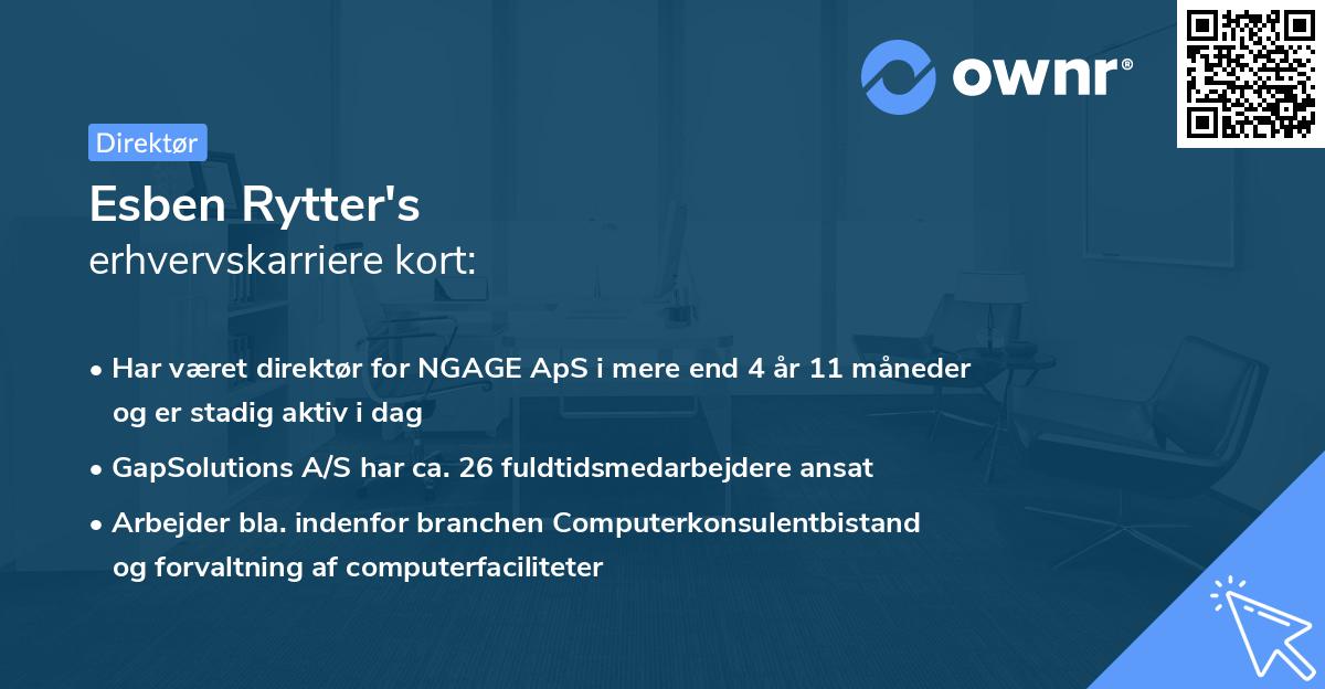 Esben Rytter's erhvervskarriere kort