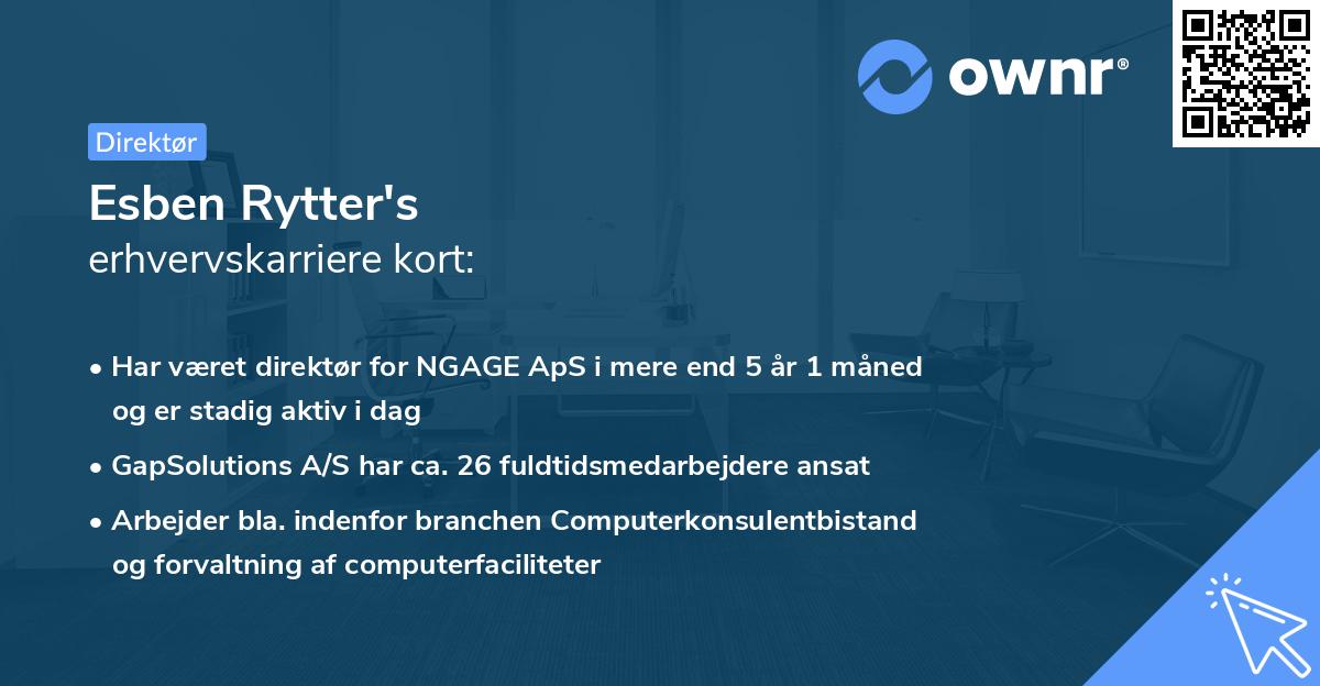 Esben Rytter's erhvervskarriere kort