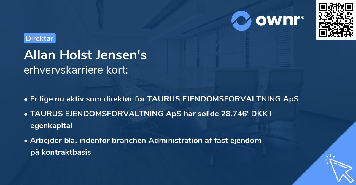 Allan Holst Jensen's erhvervskarriere kort