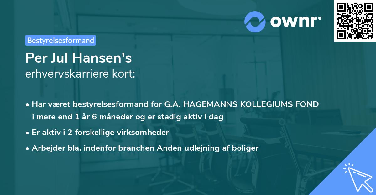 Per Jul Hansen's erhvervskarriere kort