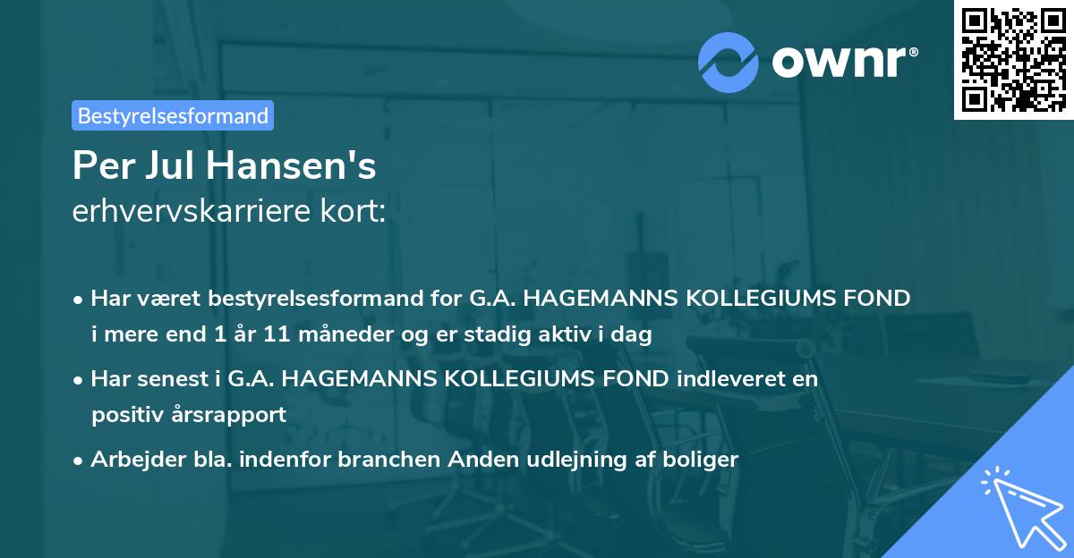 Per Jul Hansen's erhvervskarriere kort