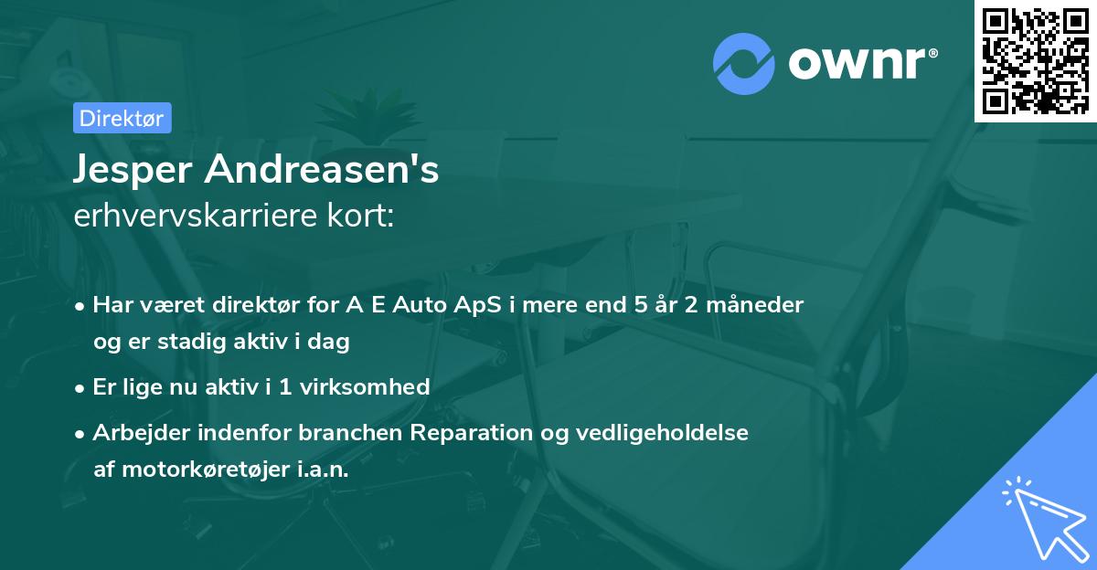 Jesper Andreasen's erhvervskarriere kort
