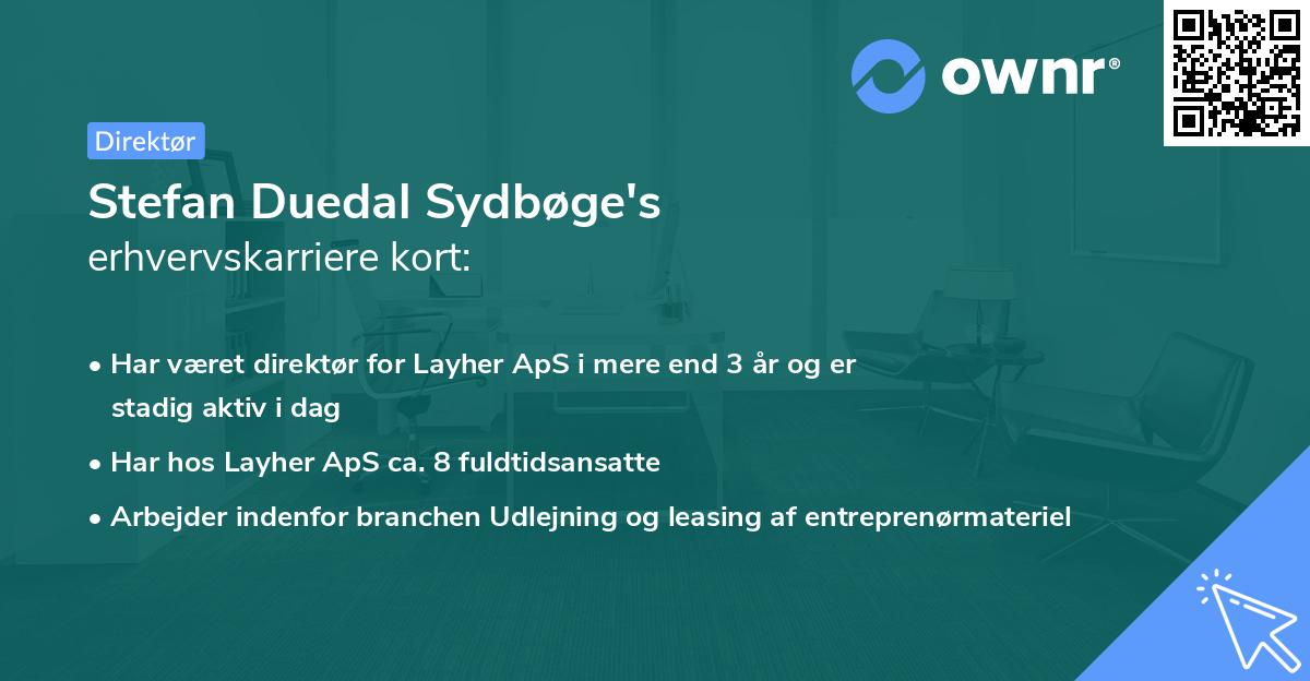 Stefan Duedal Sydbøge's erhvervskarriere kort