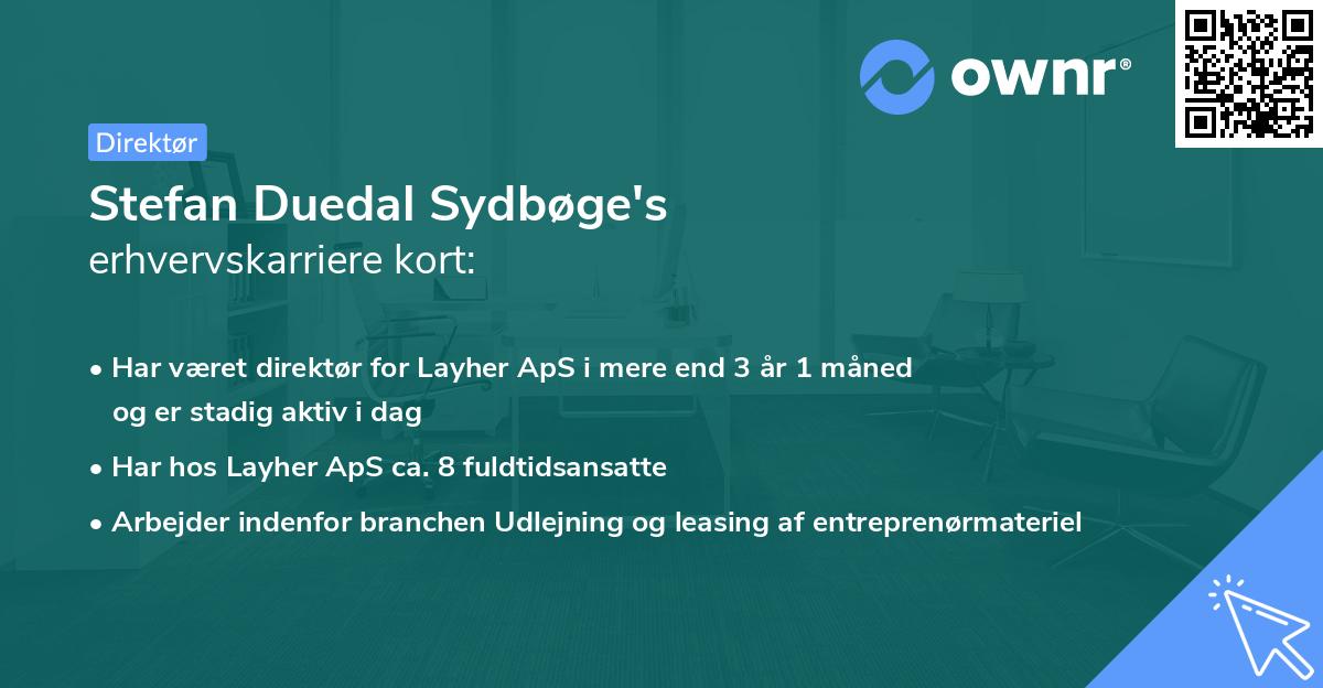 Stefan Duedal Sydbøge's erhvervskarriere kort