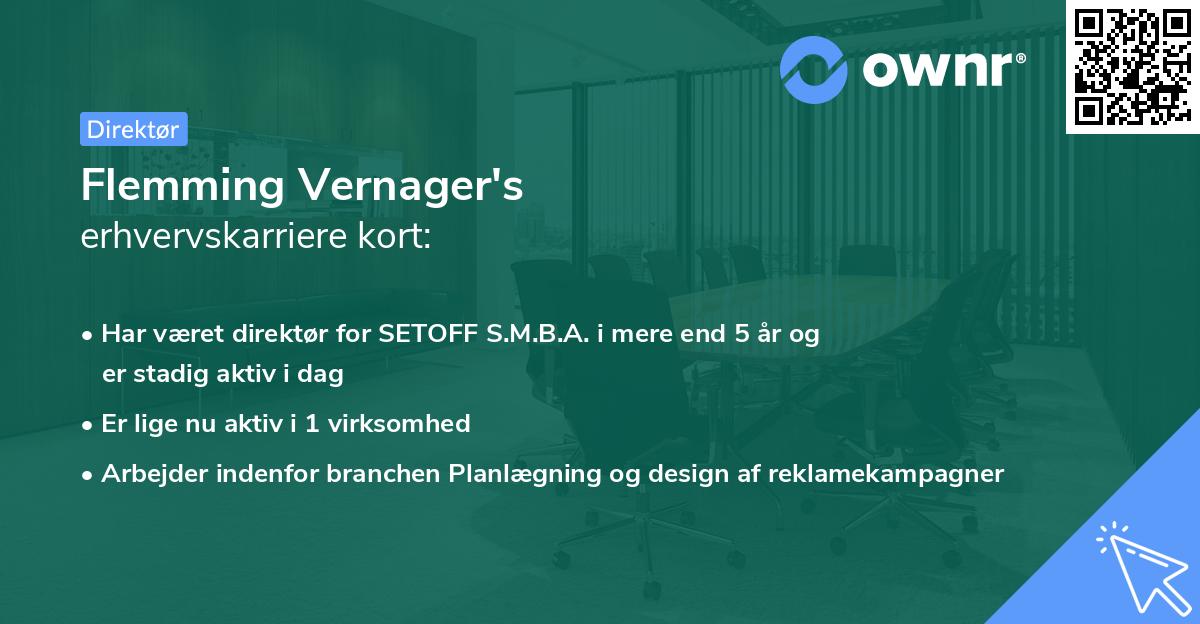 Flemming Vernager's erhvervskarriere kort