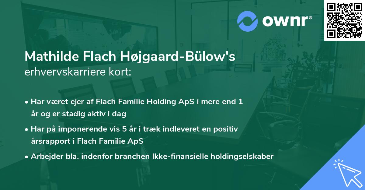 Mathilde Flach Højgaard-Bülow's erhvervskarriere kort