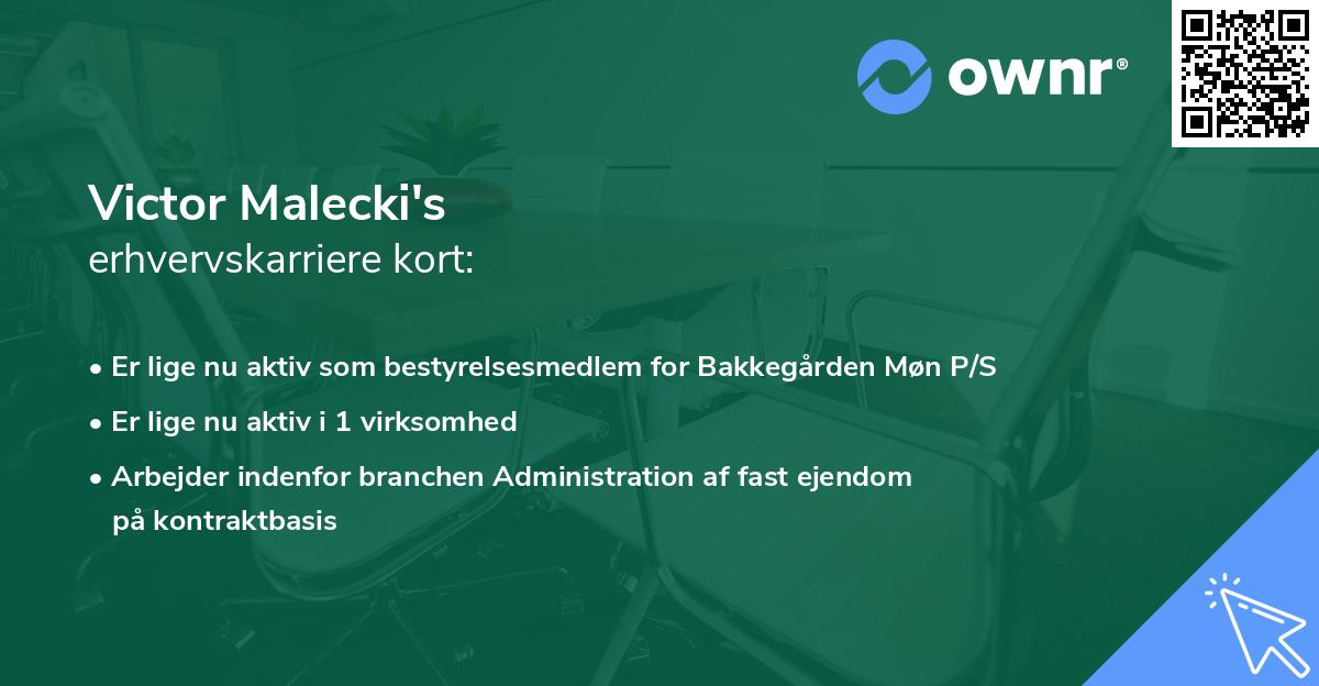 Victor Malecki's erhvervskarriere kort