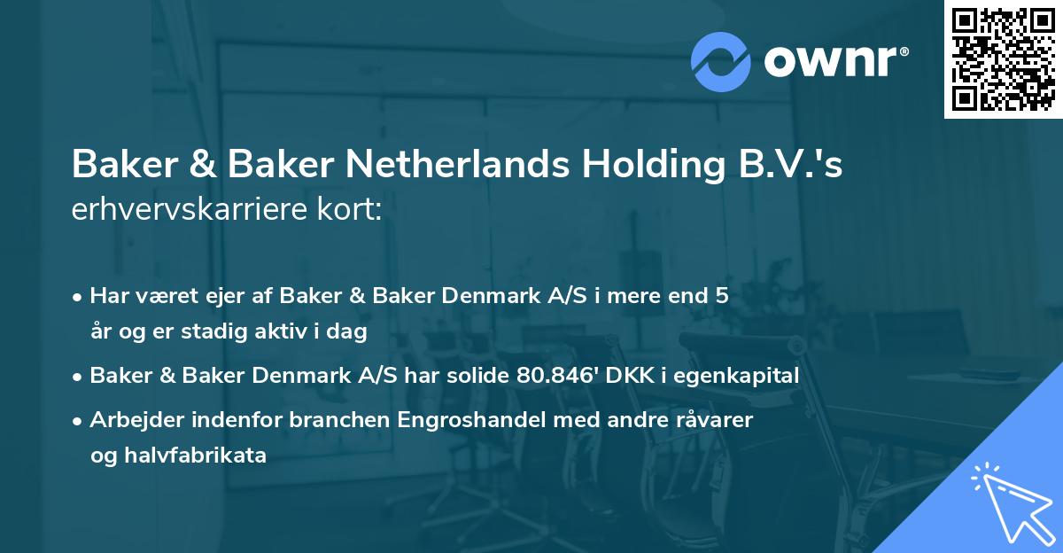 Baker & Baker Netherlands Holding B.V.'s erhvervskarriere kort