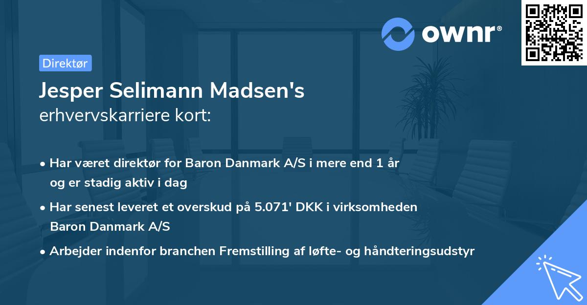 Jesper Selimann Madsen's erhvervskarriere kort
