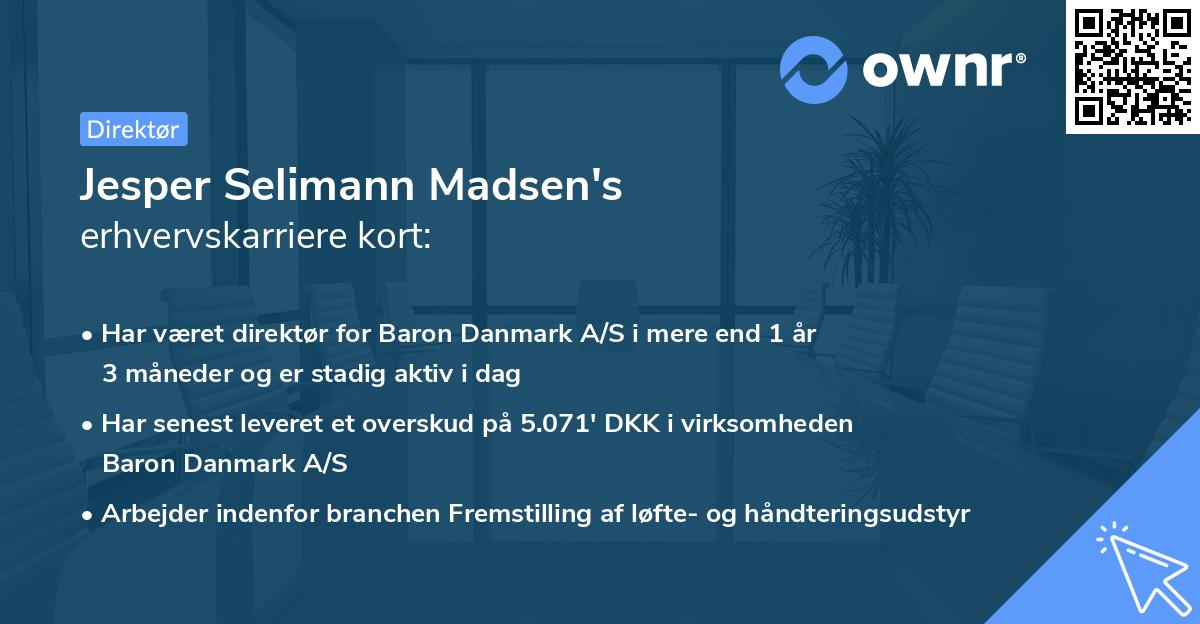 Jesper Selimann Madsen's erhvervskarriere kort