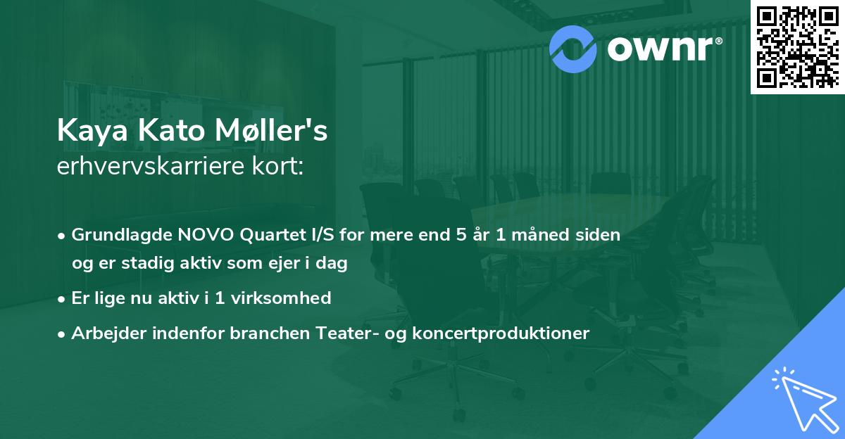 Kaya Kato Møller's erhvervskarriere kort