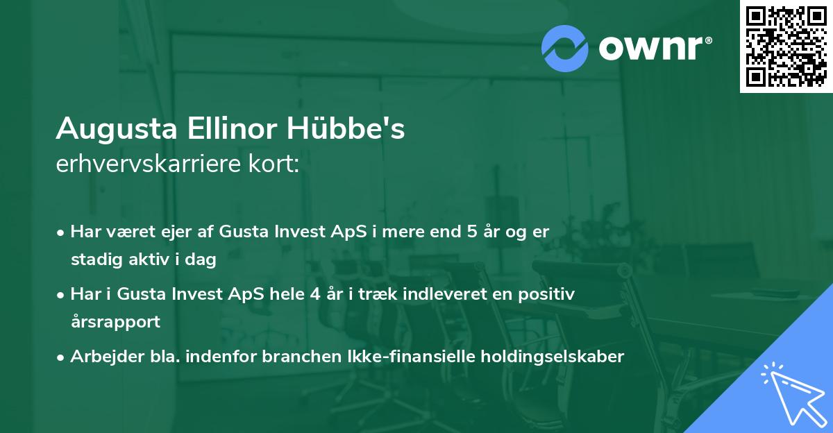 Augusta Ellinor Hübbe's erhvervskarriere kort
