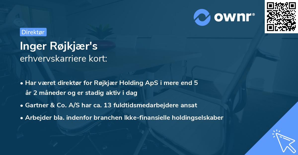 Inger Røjkjær's erhvervskarriere kort
