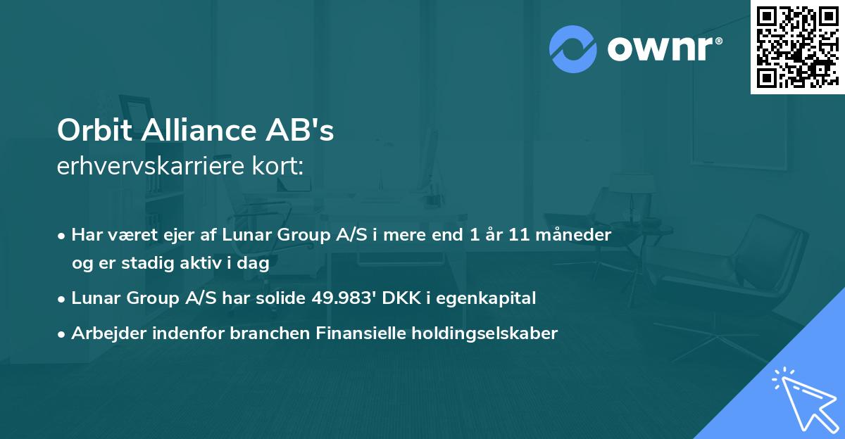 Orbit Alliance AB's erhvervskarriere kort