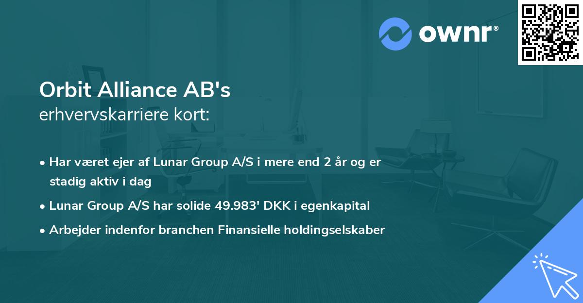 Orbit Alliance AB's erhvervskarriere kort