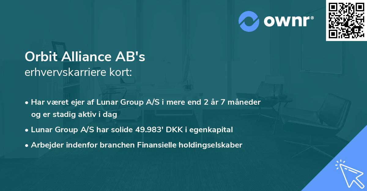 Orbit Alliance AB's erhvervskarriere kort