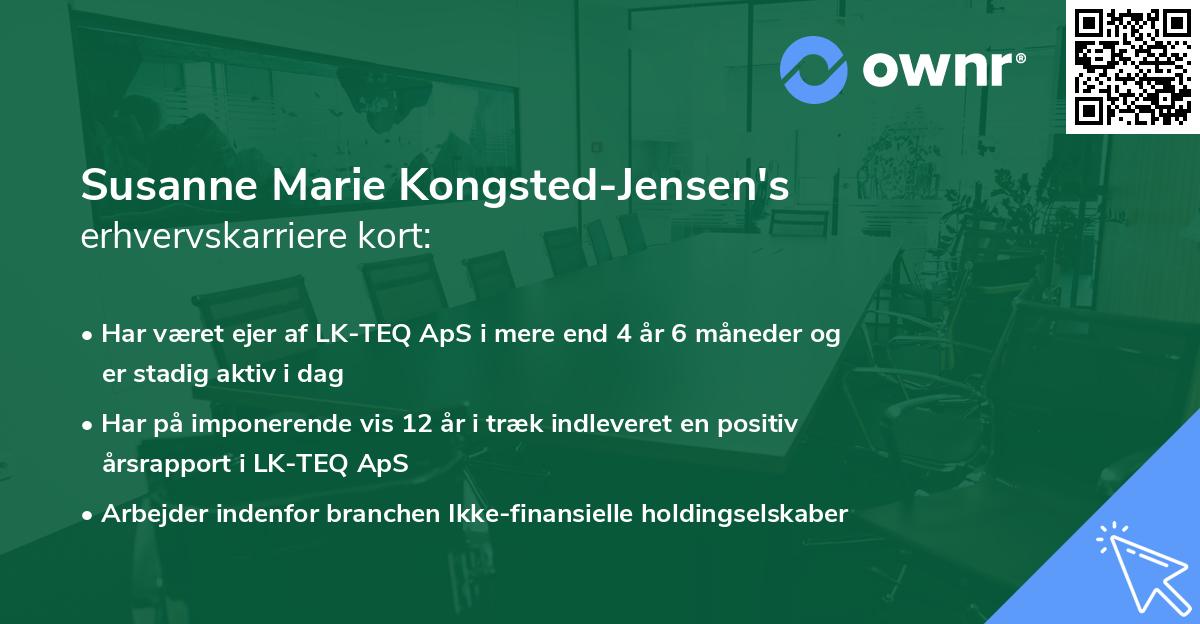 Susanne Marie Kongsted-Jensen's erhvervskarriere kort