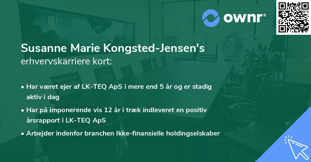 Susanne Marie Kongsted-Jensen's erhvervskarriere kort
