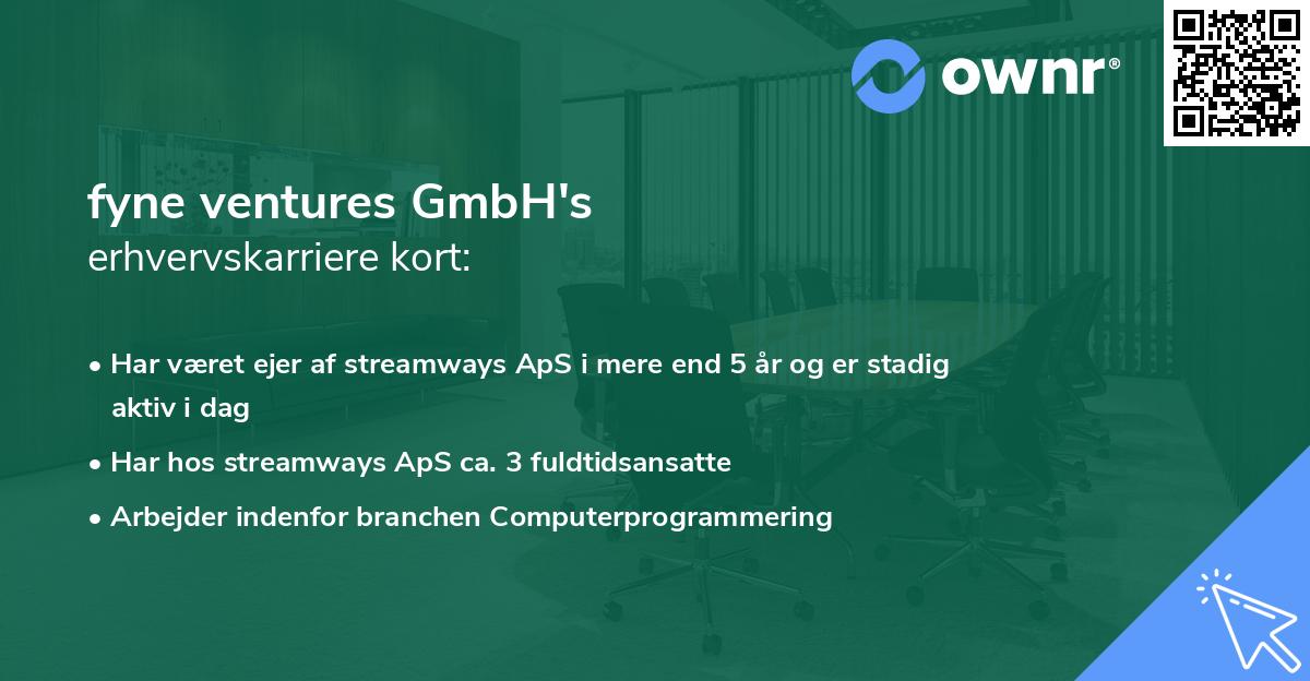fyne ventures GmbH's erhvervskarriere kort