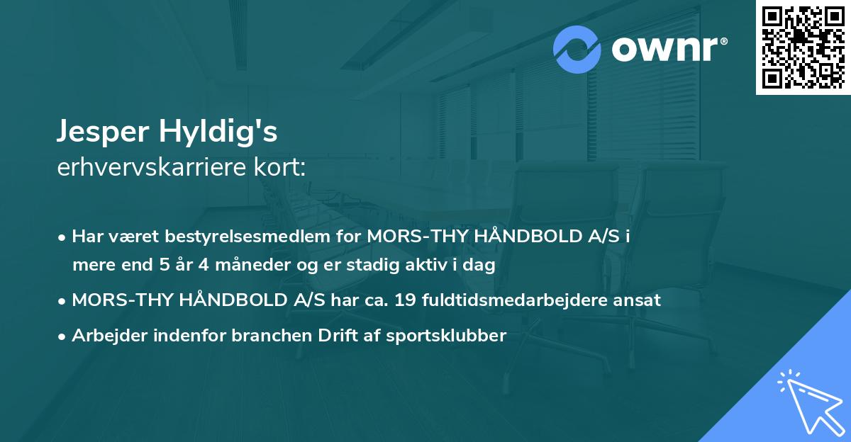 Jesper Hyldig's erhvervskarriere kort