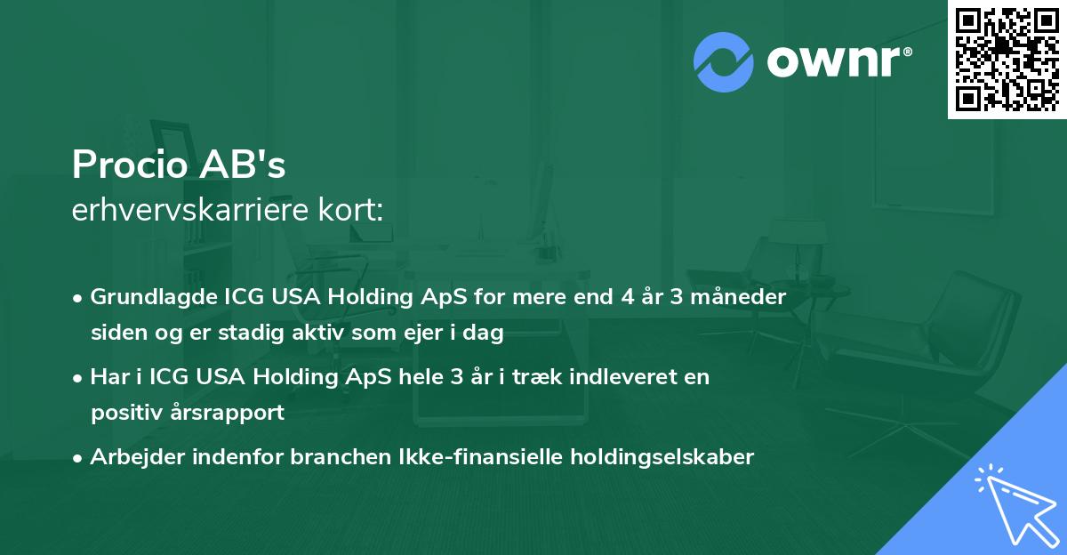 Procio AB's erhvervskarriere kort