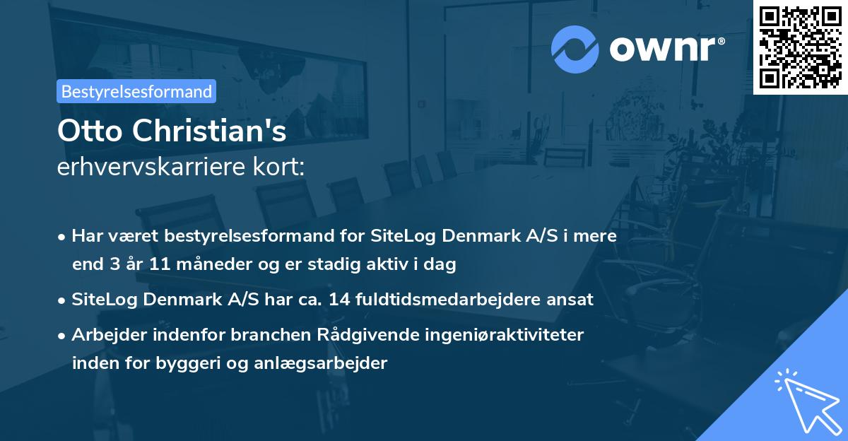 Otto Christian's erhvervskarriere kort