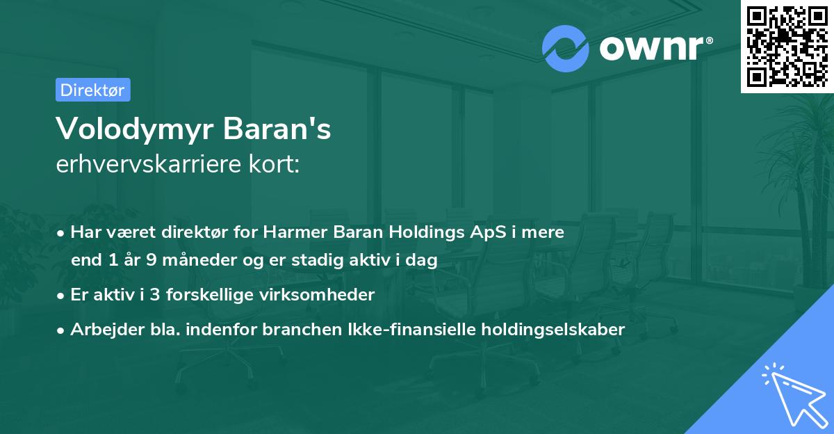 Volodymyr Baran's erhvervskarriere kort