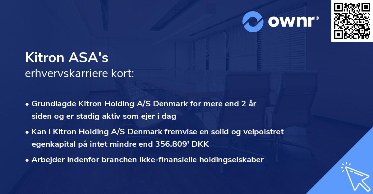 Kitron ASA's erhvervskarriere kort