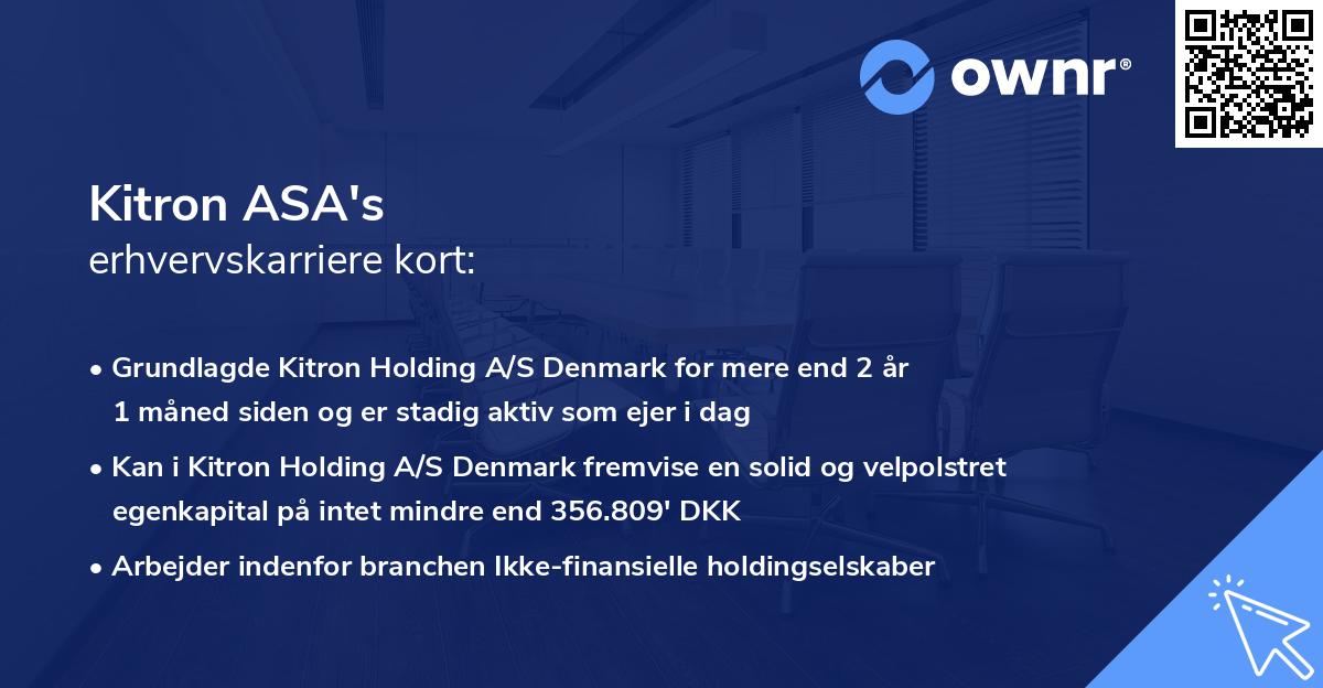 Kitron ASA's erhvervskarriere kort