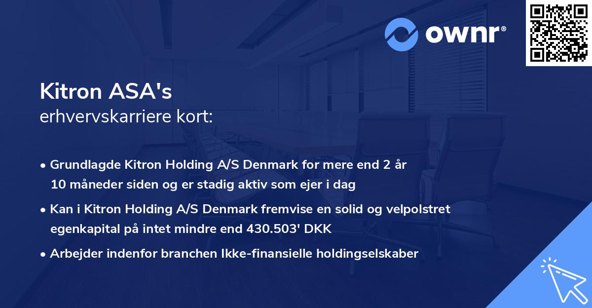 Kitron ASA's erhvervskarriere kort
