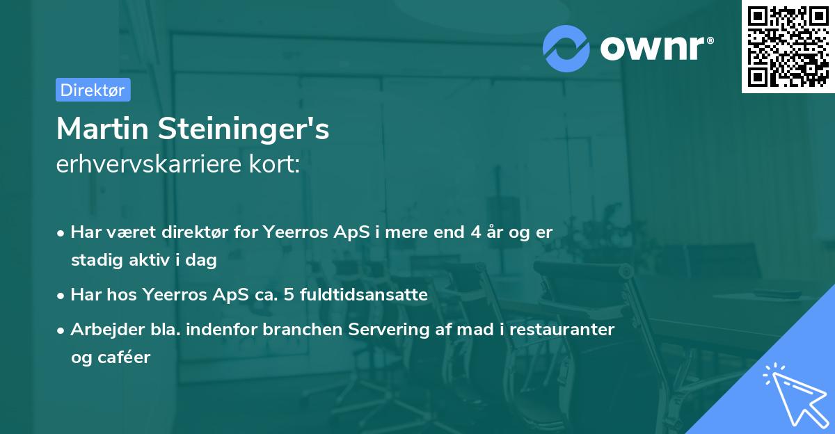 Martin Steininger's erhvervskarriere kort