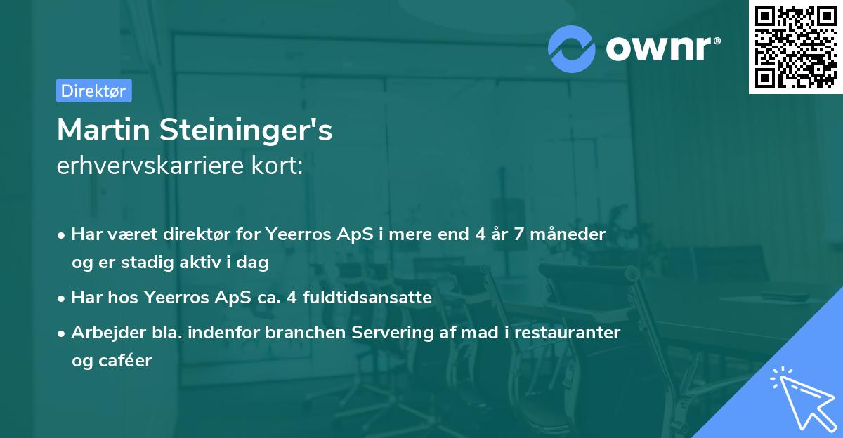 Martin Steininger's erhvervskarriere kort