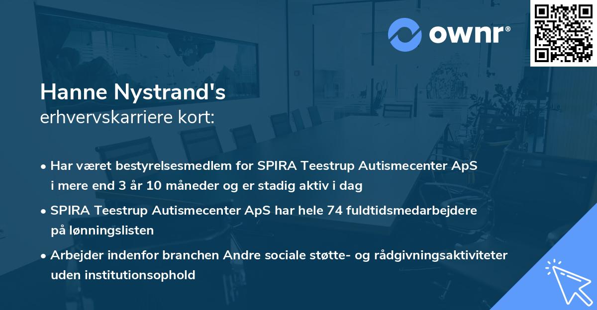 Hanne Nystrand's erhvervskarriere kort