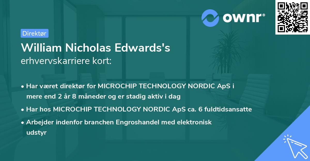 William Nicholas Edwards's erhvervskarriere kort