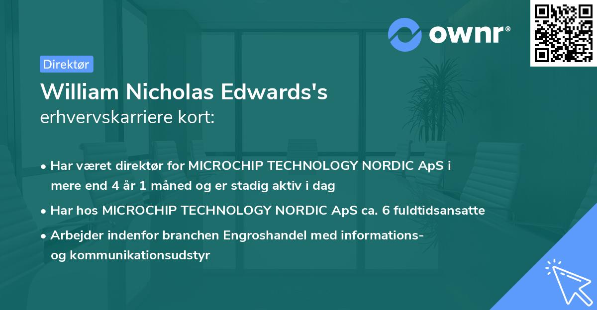 William Nicholas Edwards's erhvervskarriere kort