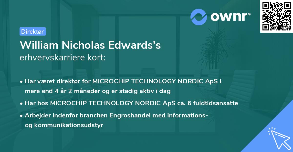 William Nicholas Edwards's erhvervskarriere kort