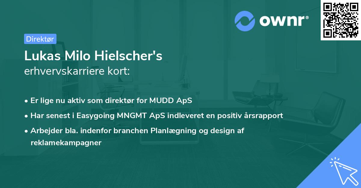 Lukas Milo Hielscher's erhvervskarriere kort