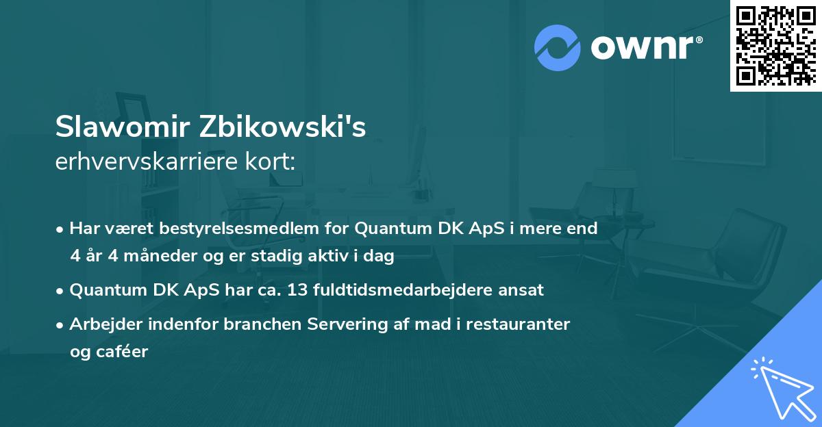 Slawomir Zbikowski's erhvervskarriere kort