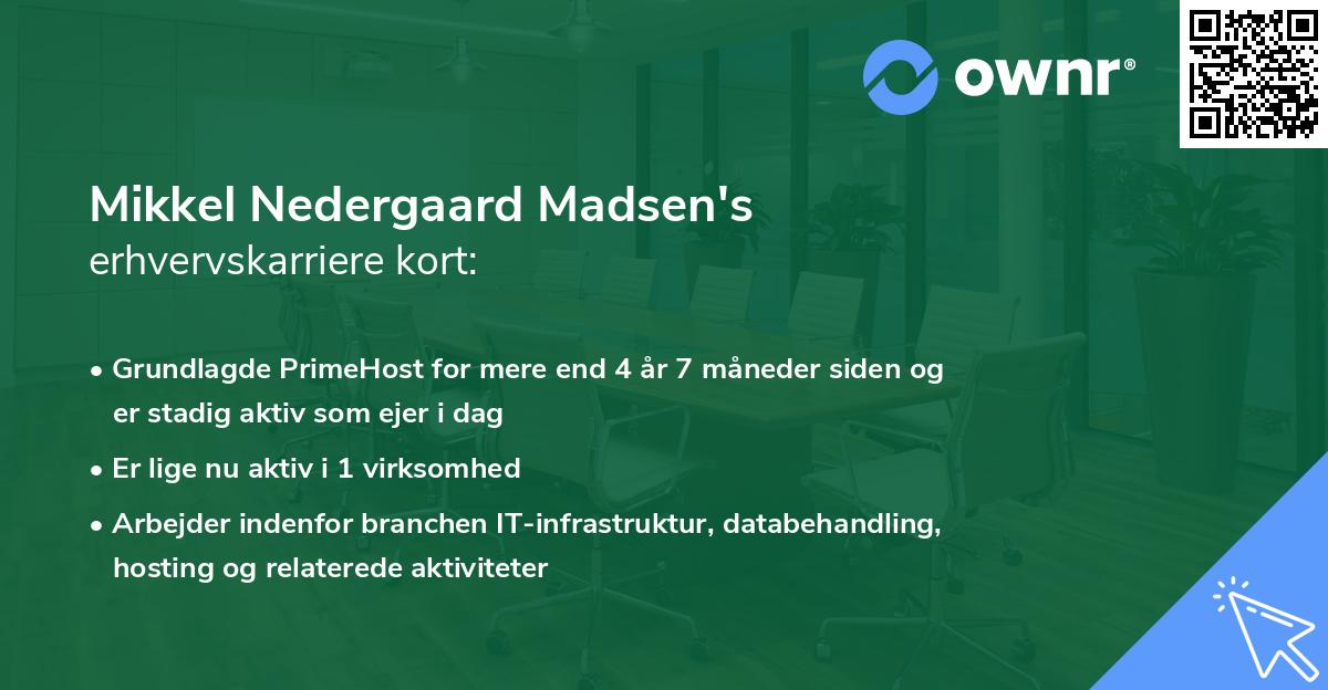 Mikkel Nedergaard Madsen's erhvervskarriere kort