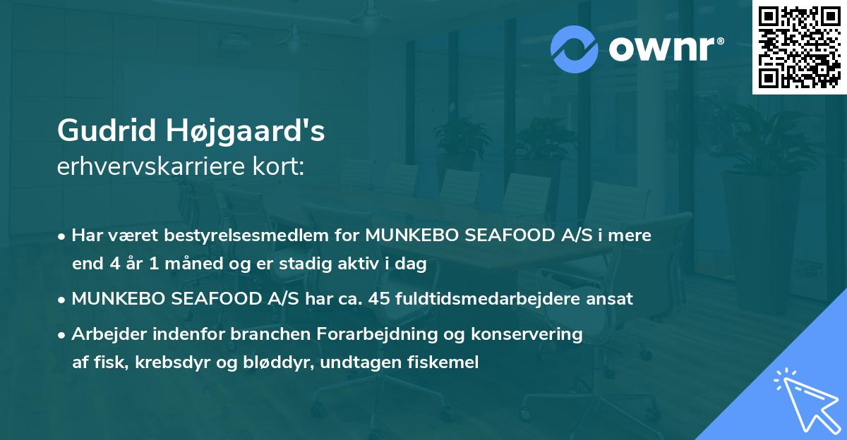 Gudrid Højgaard's erhvervskarriere kort