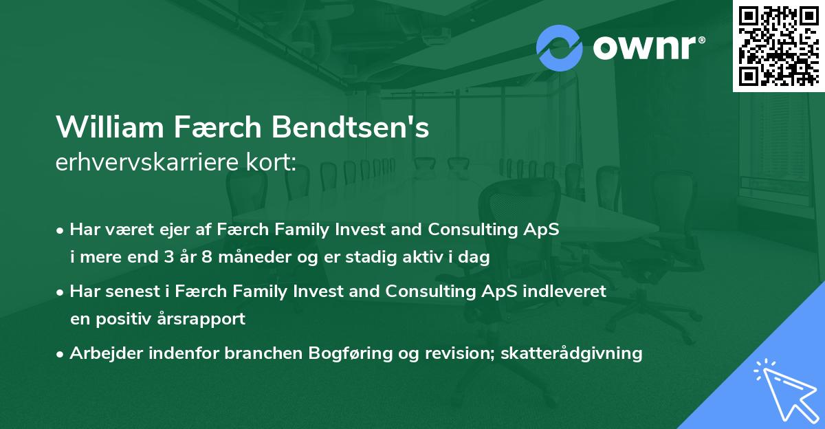 William Færch Bendtsen's erhvervskarriere kort