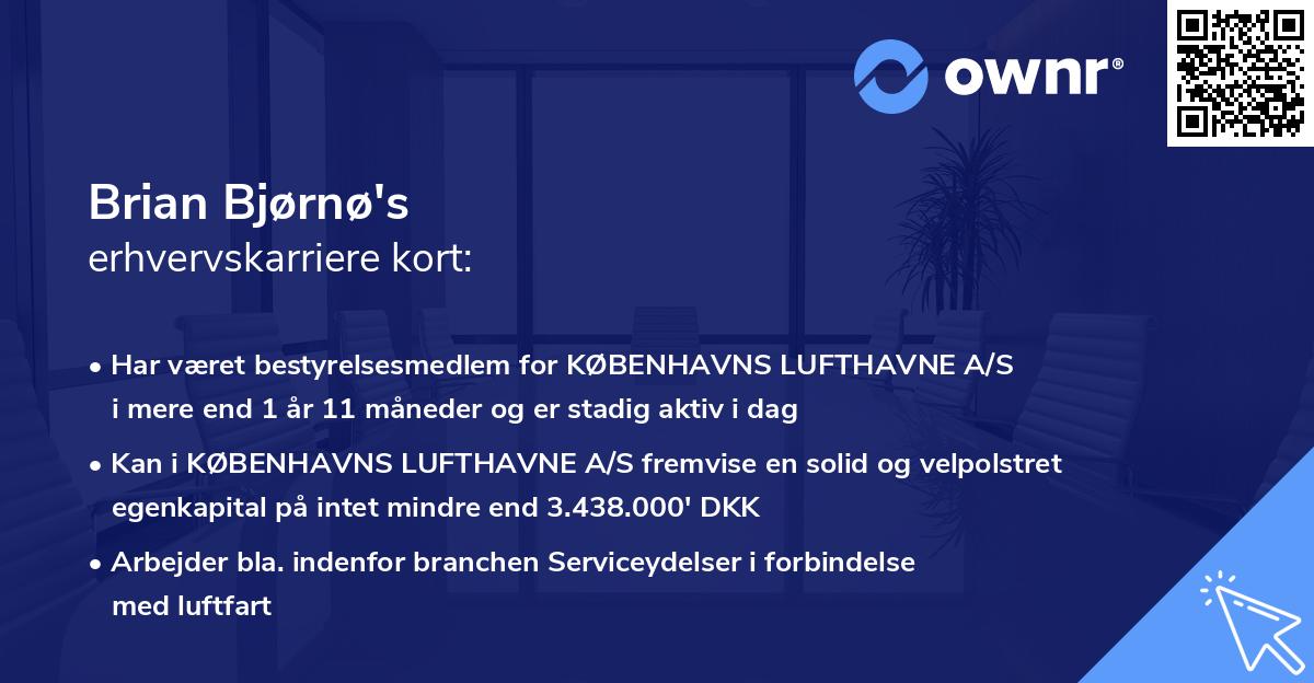 Brian Bjørnø's erhvervskarriere kort