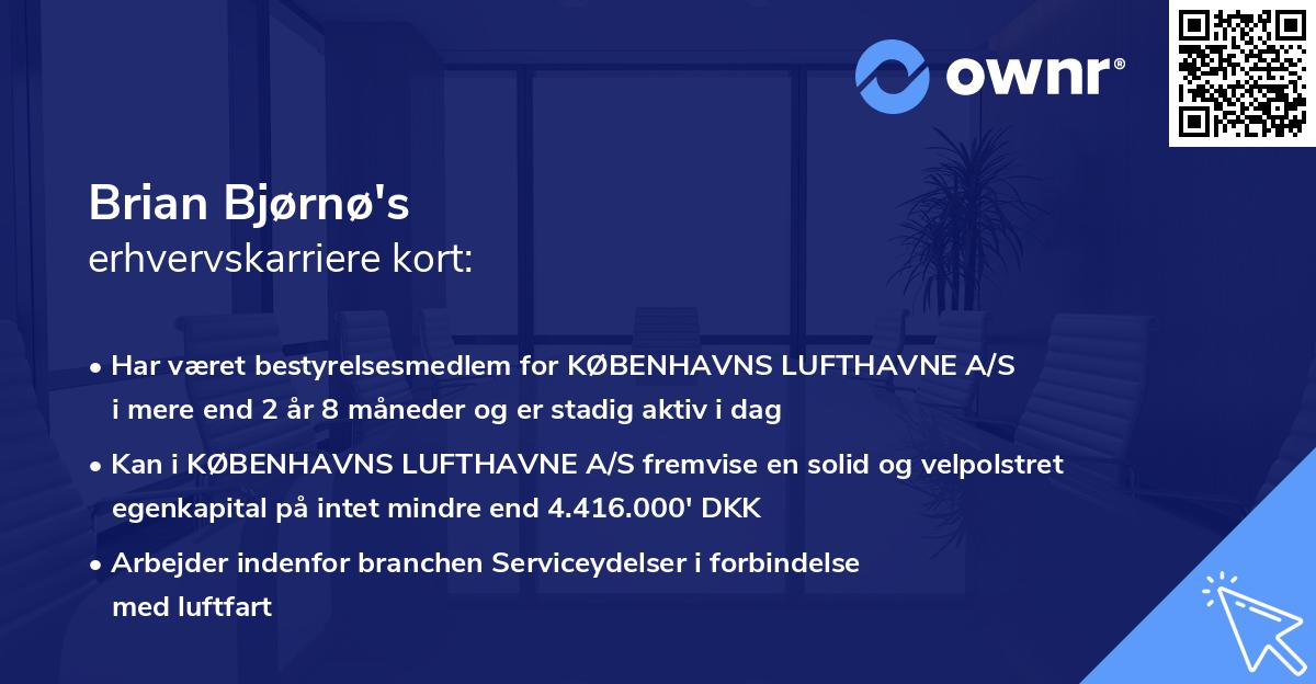 Brian Bjørnø's erhvervskarriere kort