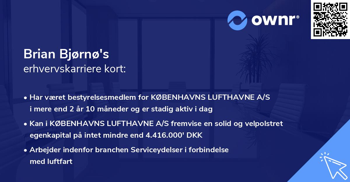 Brian Bjørnø's erhvervskarriere kort