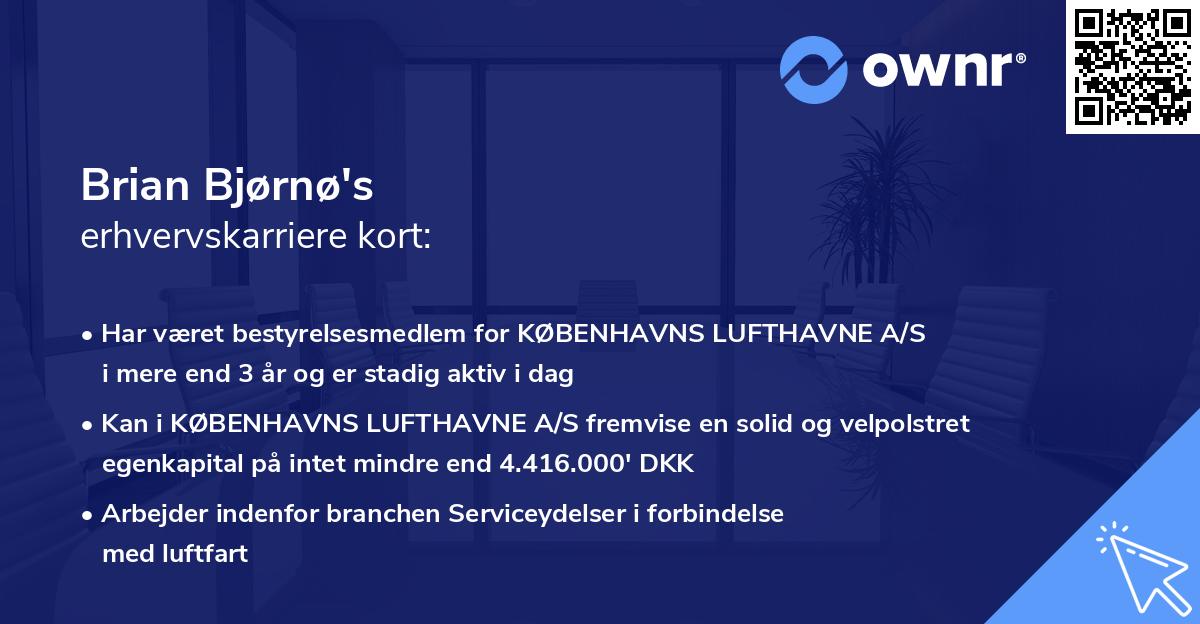 Brian Bjørnø's erhvervskarriere kort