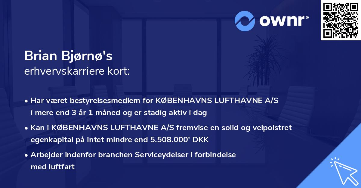 Brian Bjørnø's erhvervskarriere kort