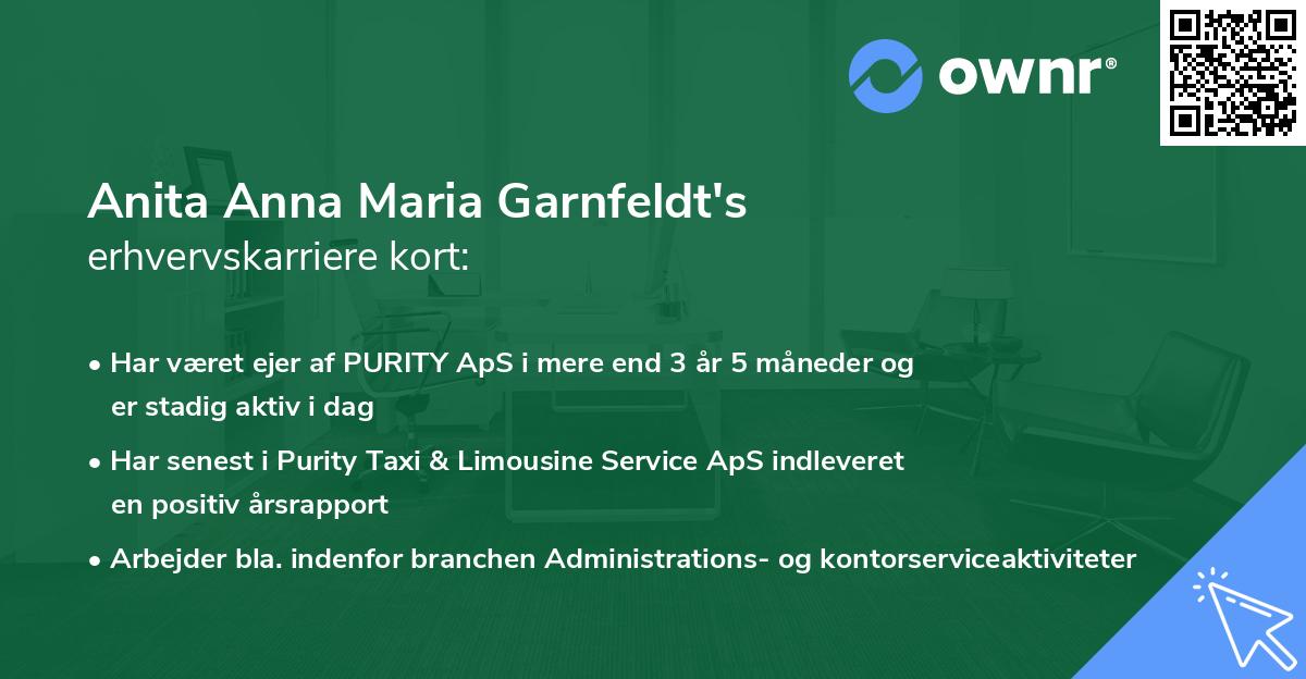 Anita Anna Maria Garnfeldt's erhvervskarriere kort